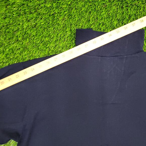 Vintage MOD Blank 1/4 Zip Sweatshirt Womens Large 22x24 Blue - Picture 3 of 12